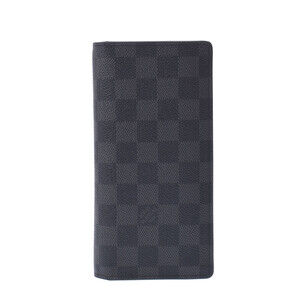 Louis Vuitton Graphite Black Portefeuille Wallet Brazza Long